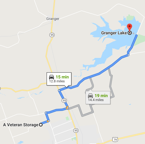 A Veteran Storage is conveniently located to Granger Lake.